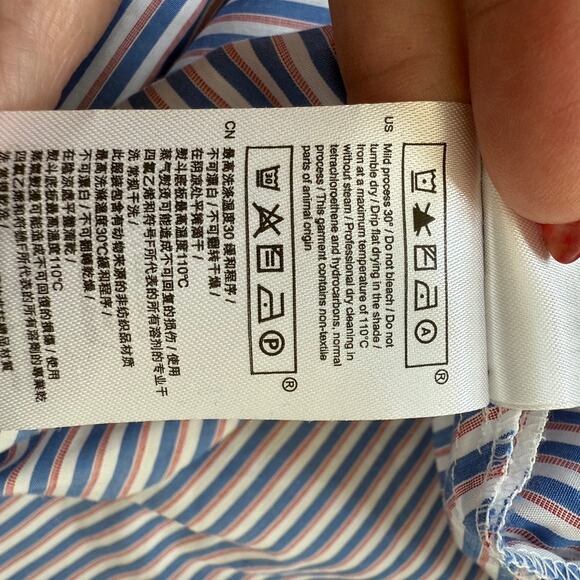 CLAUDIE PIERLOT Stripe Shirt Dress Cotton US 8 Long Sleeve NWT Parisian - Picture 10 of 10